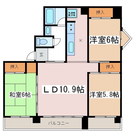 北松本駅 徒歩10分 1階の物件間取画像